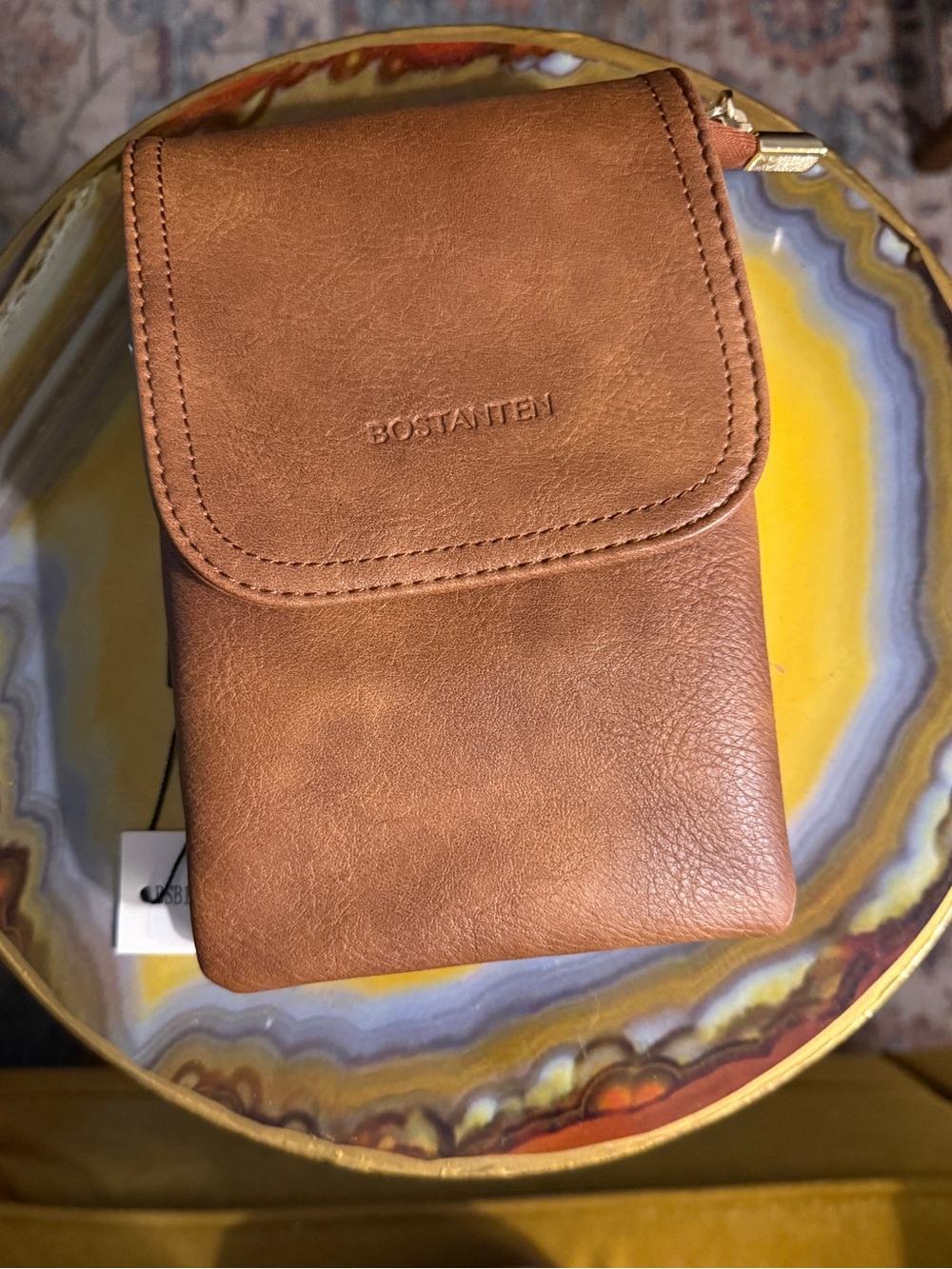 Bostanten Evelyn Vegan Leather Crossbody Phone Purse - Brown / Tan